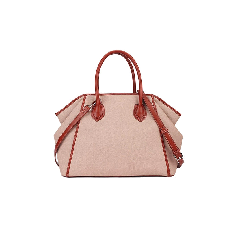 Luxury Leather Canvas Tote
