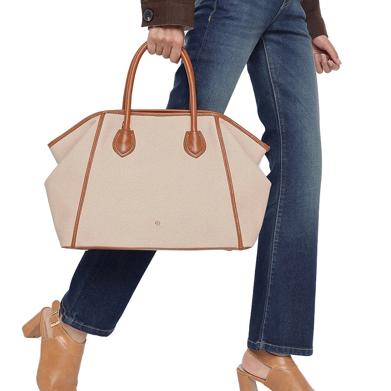 Luxury Leather Canvas Tote