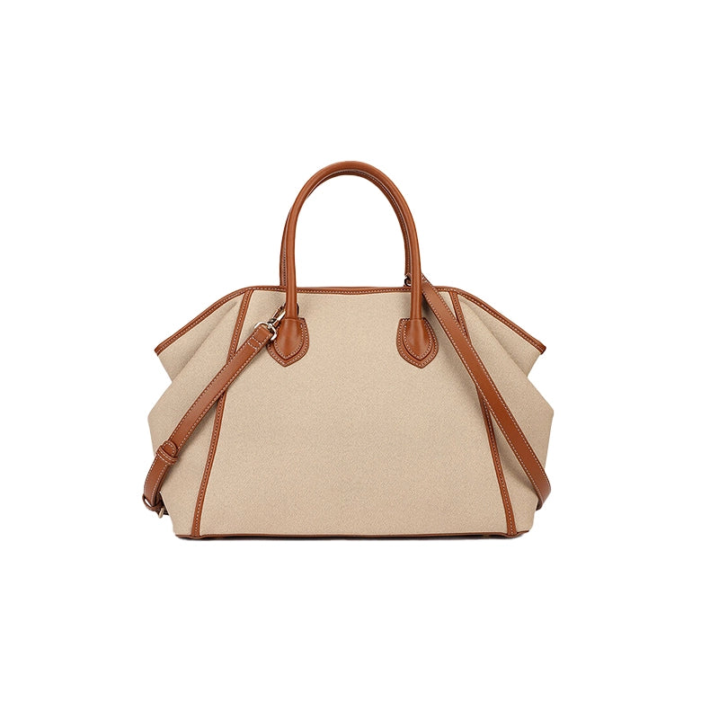 Luxury Leather Canvas Tote