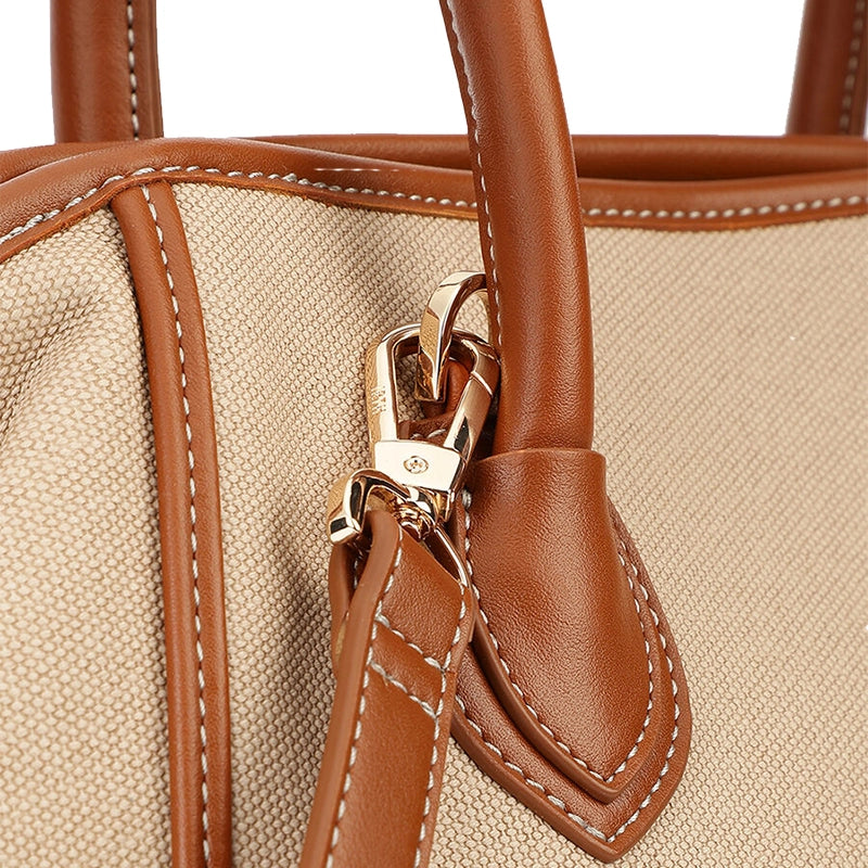 Luxury Leather Canvas Tote