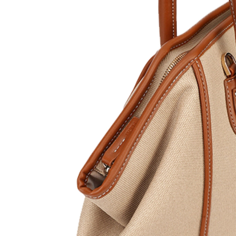Luxury Leather Canvas Tote