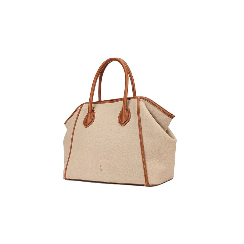 Luxury Leather Canvas Tote