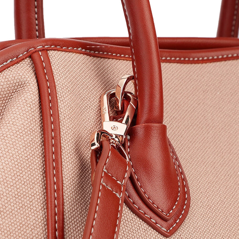 Luxury Leather Canvas Tote